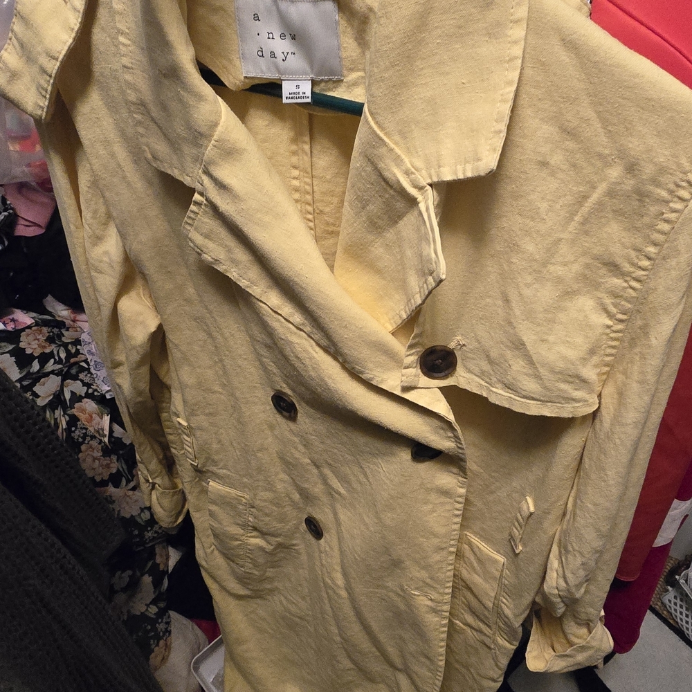 A New Day Women's Light Yellow Trench Coat